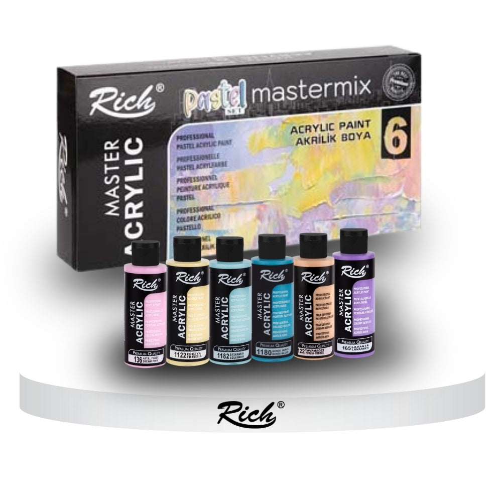 RICH MASTERMIX Pastel Acrylfarben-Set 6 Farben - 60 ml
