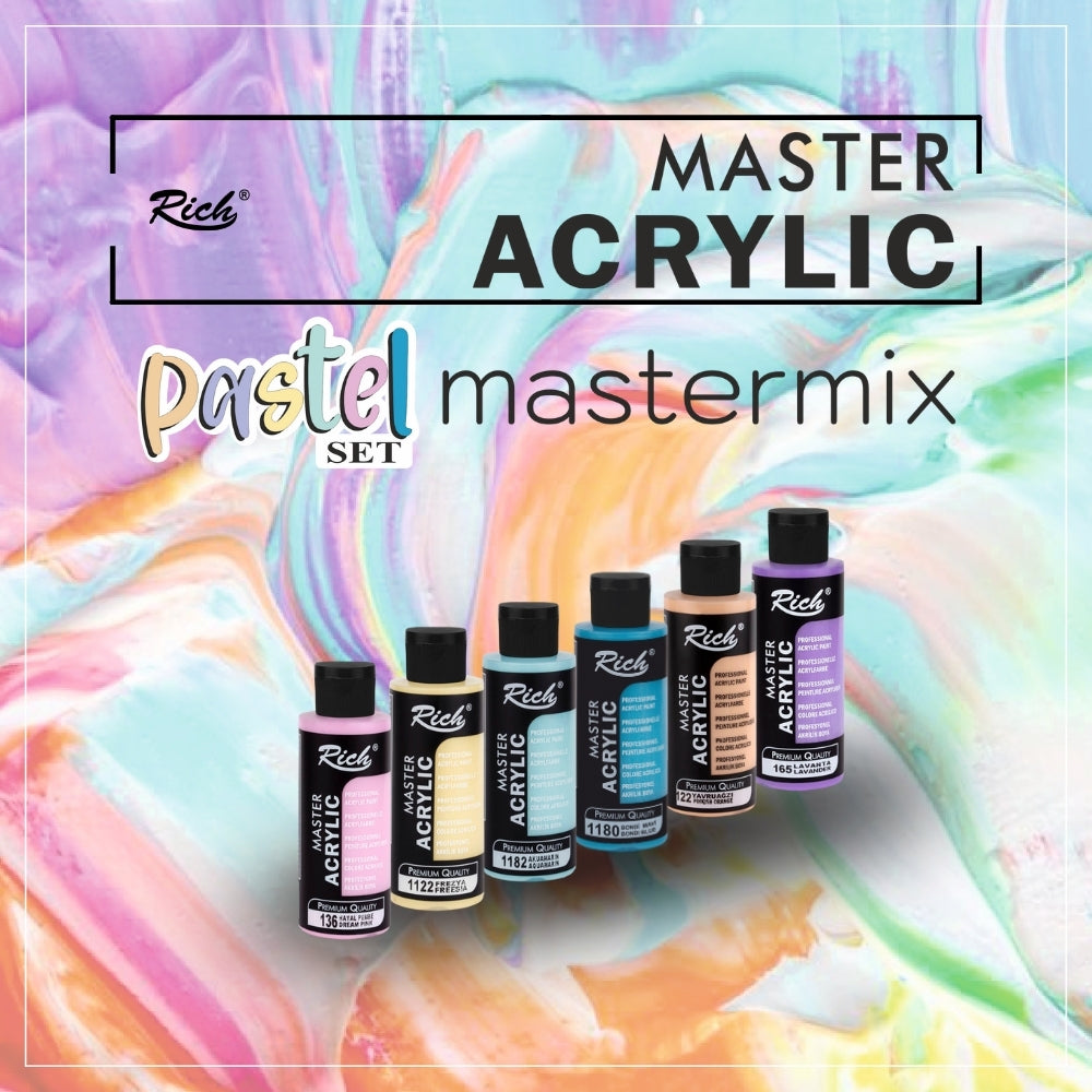 RICH MASTERMIX Pastel Acrylfarben-Set 6 Farben - 60 ml