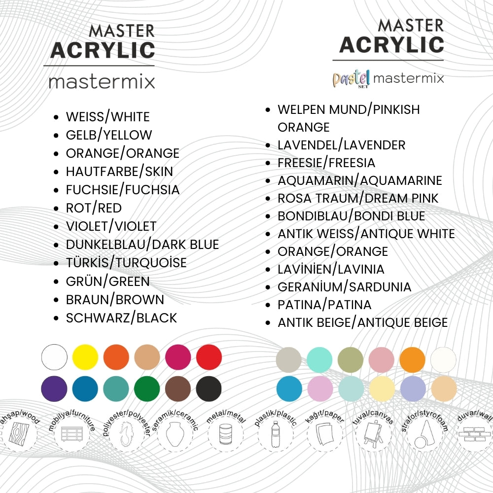 RICH MASTERMIX Acrylfarben 24 Farben Set - 60 ml