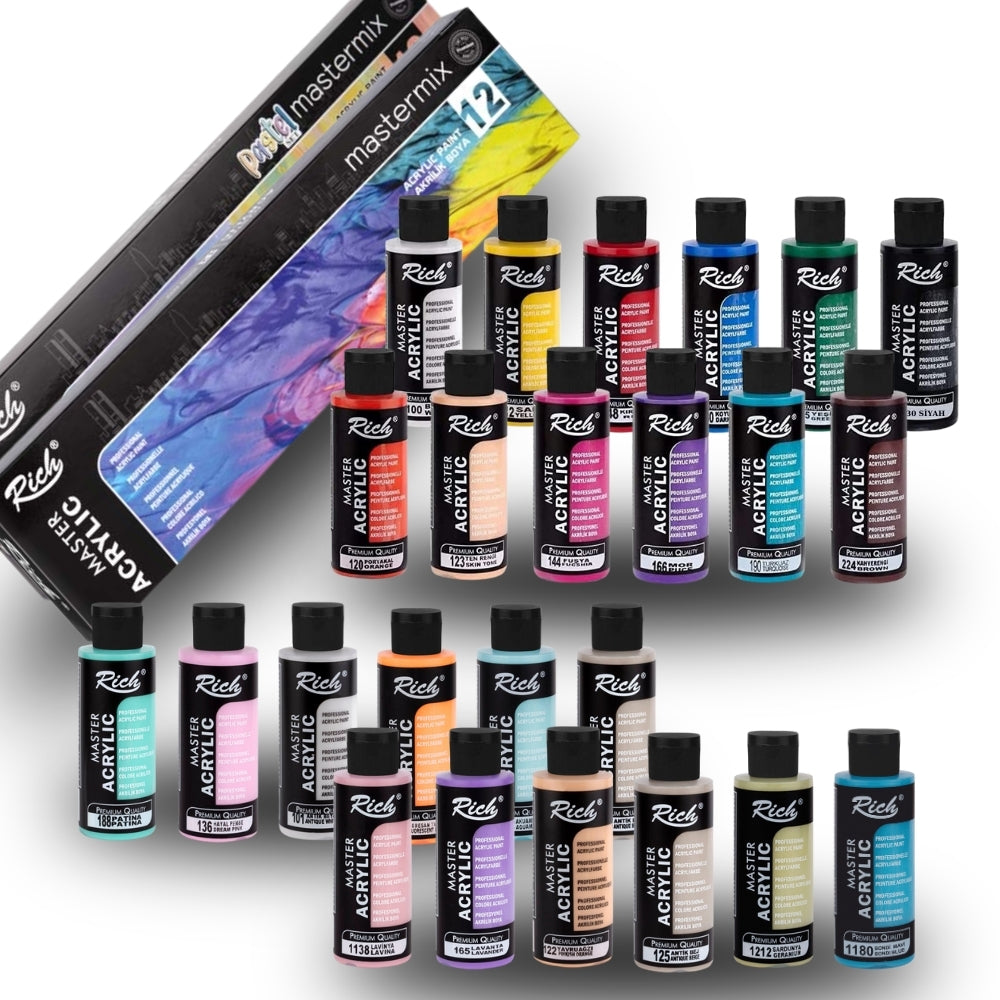 RICH MASTERMIX Acrylfarben 24 Farben Set - 60 ml