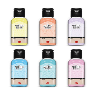büst Artdeco Acrylfarben-Set 6x75 ml - Pastellfarben