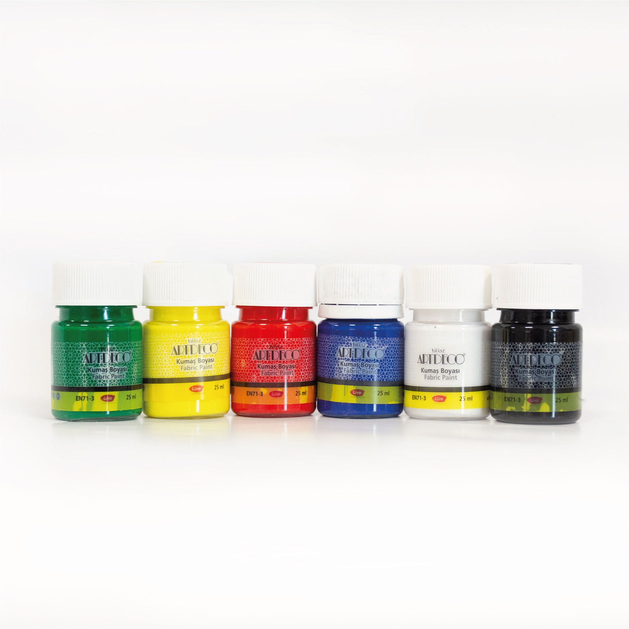 büst Artdeco Stoffmalfarben Set - 6x25 ml Basisfarben