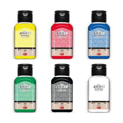 büst Artdeco Acrylfarben-Set 6x75 ml - Leuchtende Farben