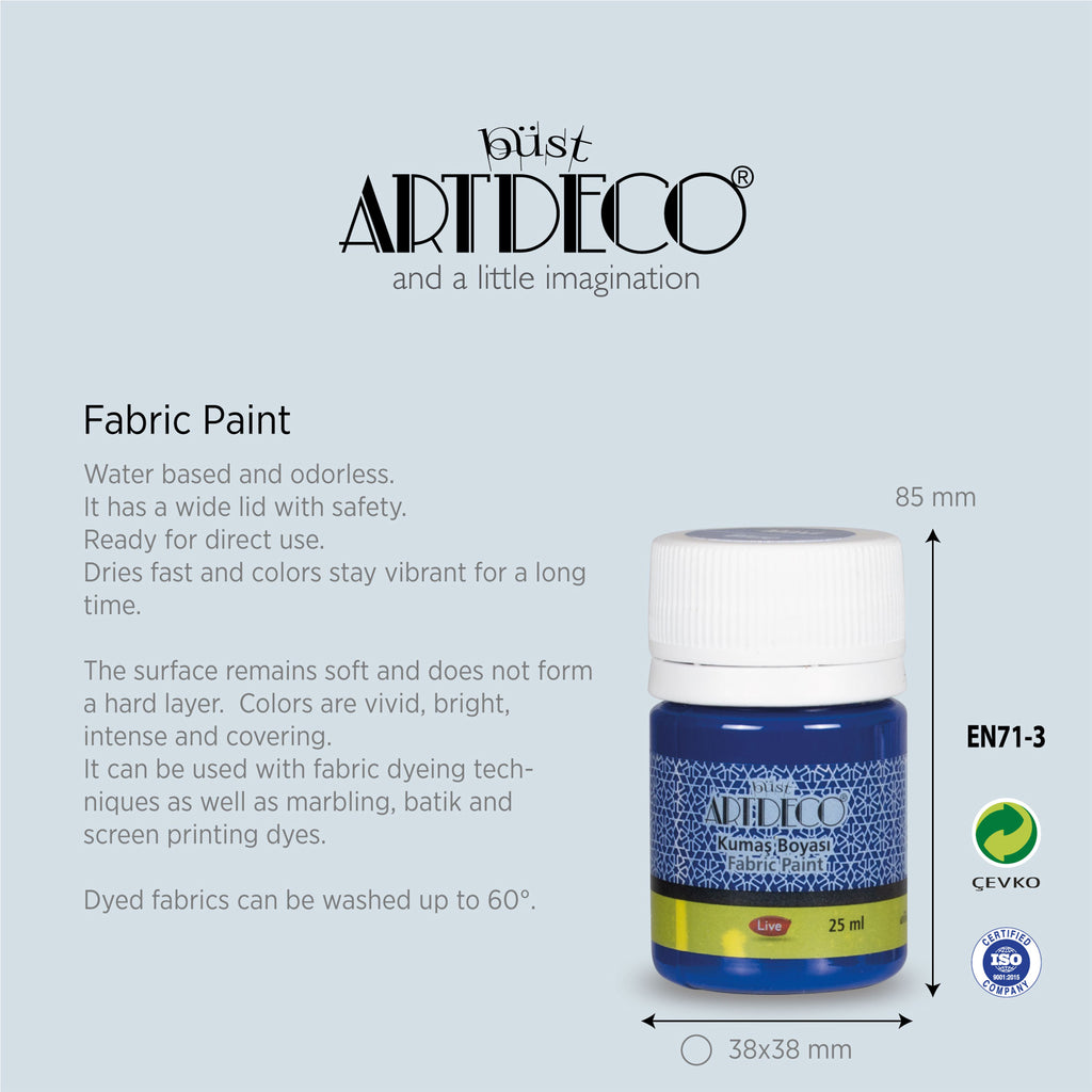 büst Artdeco Stoffmalfarben Set - 6x25 ml Basisfarben