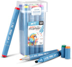 ART-X Doppelspitzen Skizzen Marker Set - 12 Farben, Alkoholbasiert, Sketch Marker