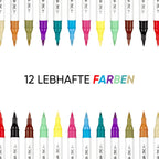 ART-X Acryl Marker Set - 12 Farben, Doppelspitzen, Für Kreative & Künstler