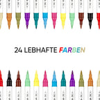 ART-X Acryl Marker Set - 24 Farben, Doppelspitzen, Für Künstler & Hobby
