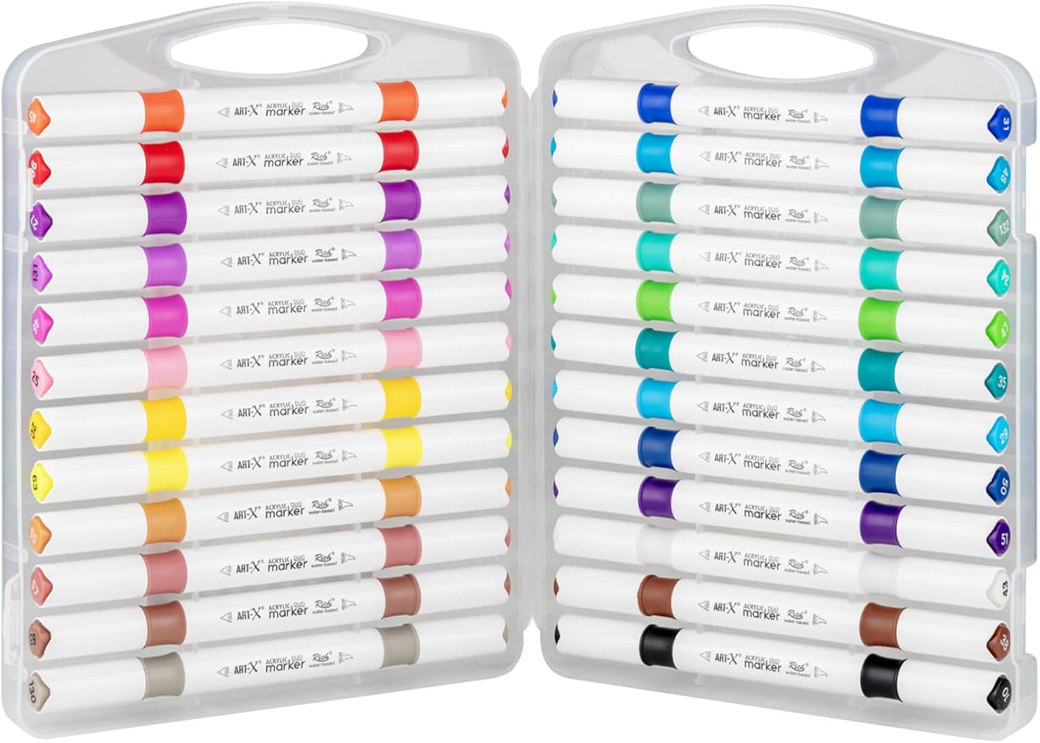 ART-X Acryl Marker Set - 24 Farben, Doppelspitzen, Für Künstler & Hobby