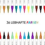 ART-X Acryl Marker Set - 36 Farben, Doppelspitzen, Für Profis & Künstler