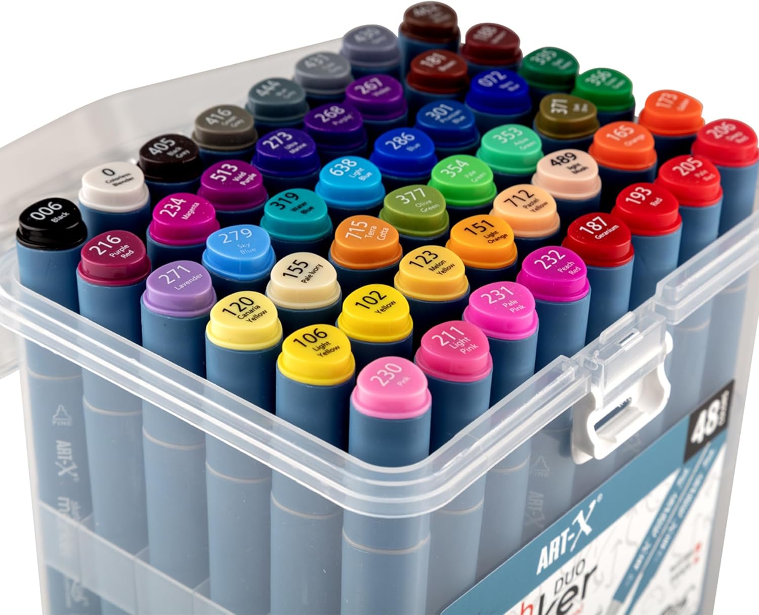 ART-X Doppelspitzen Marker Set - 48 Farben, Alkoholbasiert, Sketch Marker