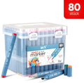 ART-X Doppelspitzen Marker Set - 80 Farben, Alkoholbasis, Sketch Marker
