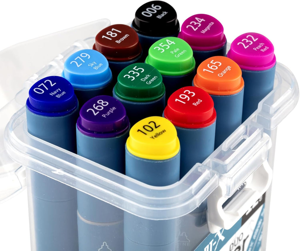 ART-X Doppelspitzen Skizzen Marker Set - 12 Farben, Alkoholbasiert, Sketch Marker