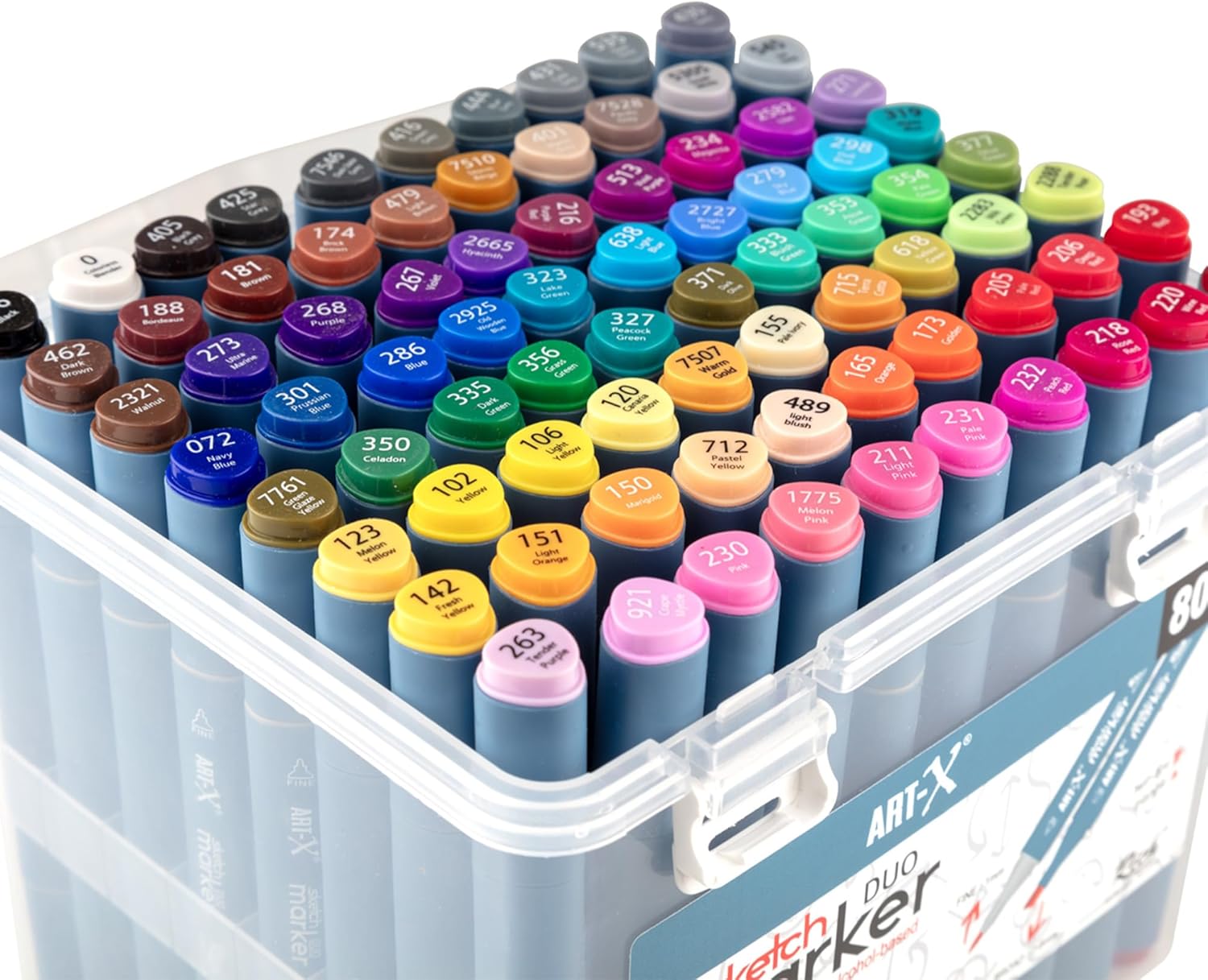 ART-X Doppelspitzen Marker Set - 80 Farben, Alkoholbasis, Sketch Marker