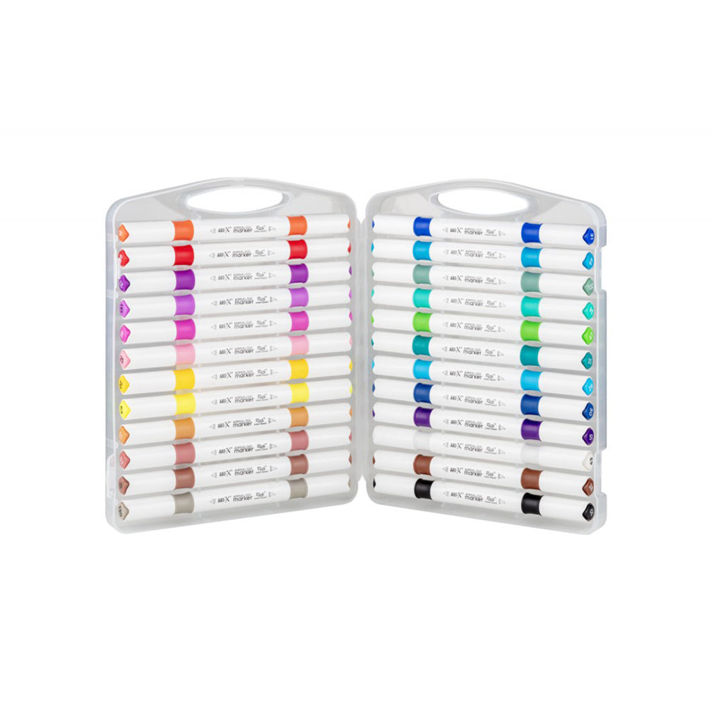 ART-X Acryl Marker Set - 24 Farben, Doppelspitzen, Für Künstler & Hobby