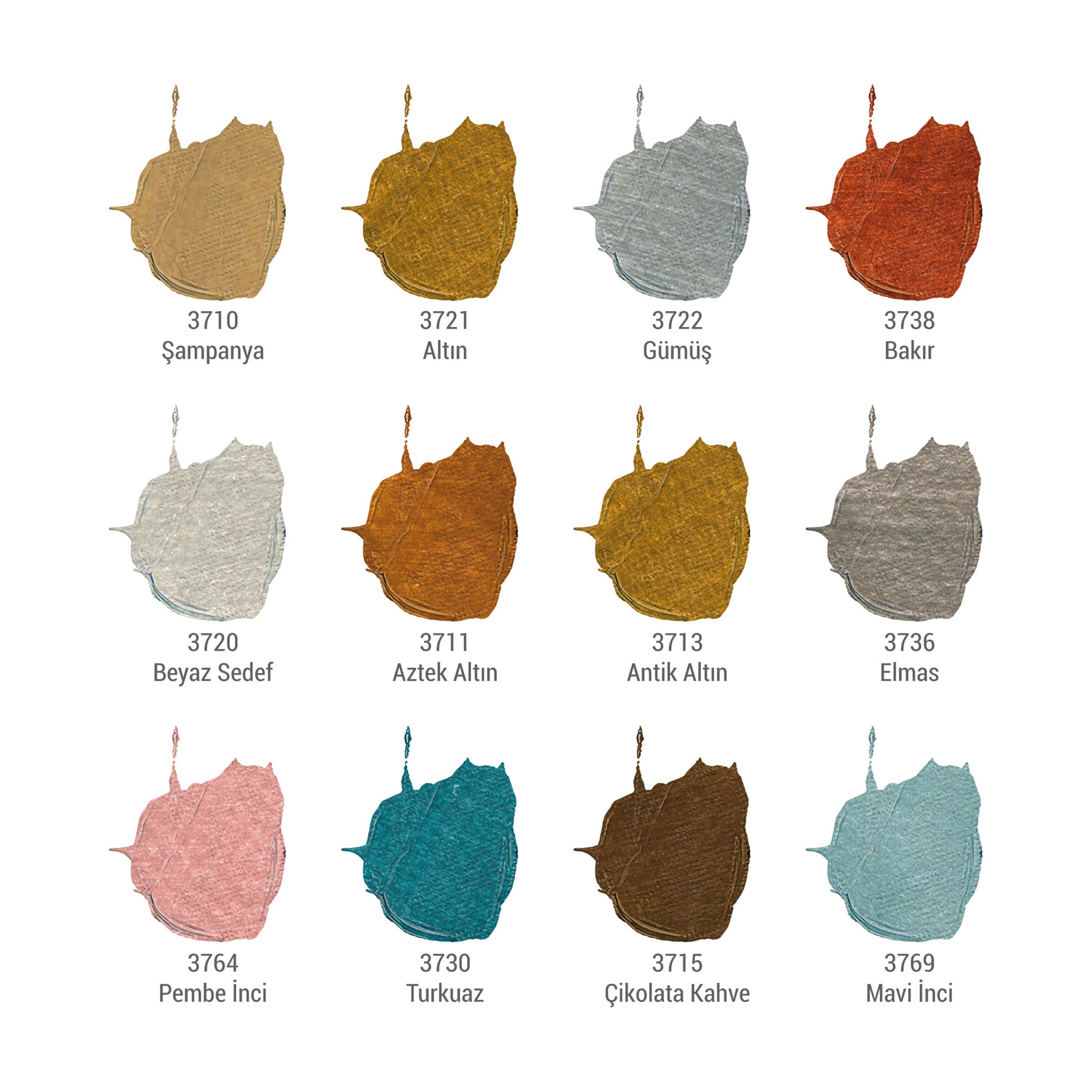 büst Artdeco Acrylfarben-Set 12x75 ml - Metallic Farben