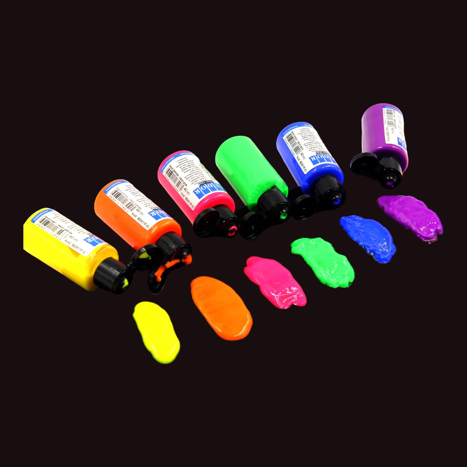 Südor Mona Lisa Fluoreszierende Stoffmalfarbe Set 6x40 ml