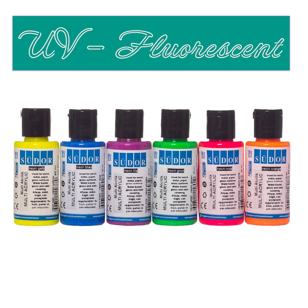 Südor Mona Lisa Fluoreszierende Stoffmalfarbe Set 6x40 ml