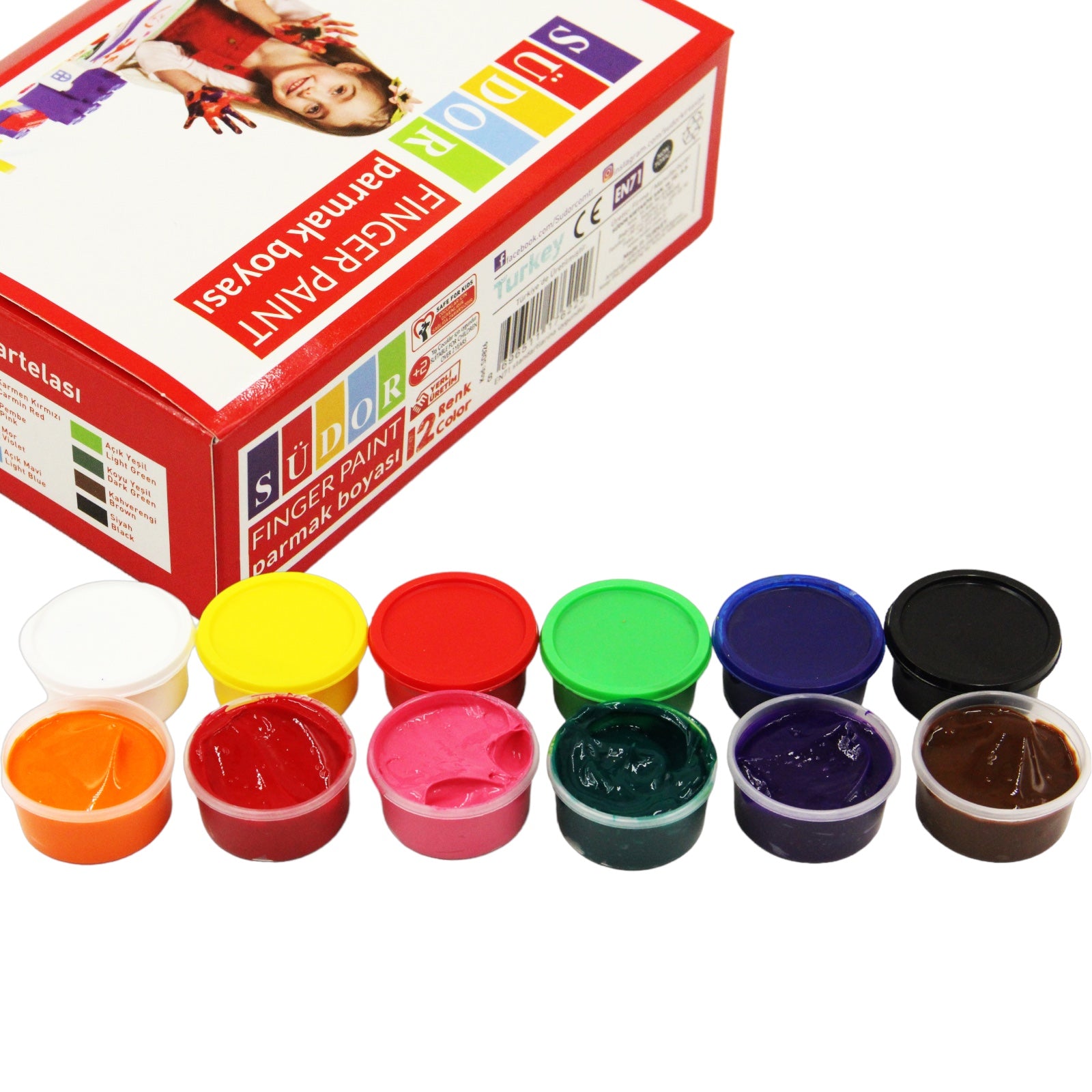 Südor&nbsp; Fingerfarben für Kinder 6x 30 ml | Ungiftig Bastel-Farbe | parabenfrei, glutenfrei, laktosefrei und vegan, vermalbar mit Pinsel und Fingern…