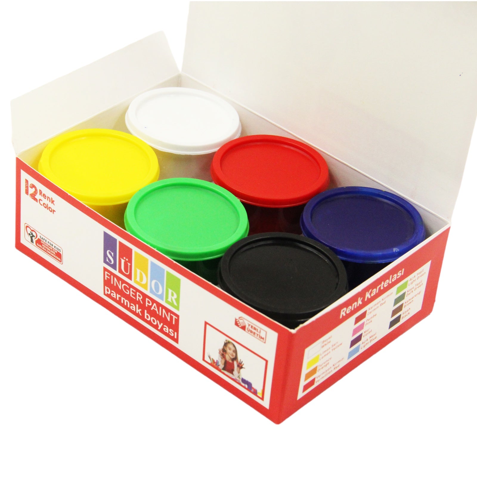 Südor&nbsp; Fingerfarben für Kinder 6x 30 ml | Ungiftig Bastel-Farbe | parabenfrei, glutenfrei, laktosefrei und vegan, vermalbar mit Pinsel und Fingern…