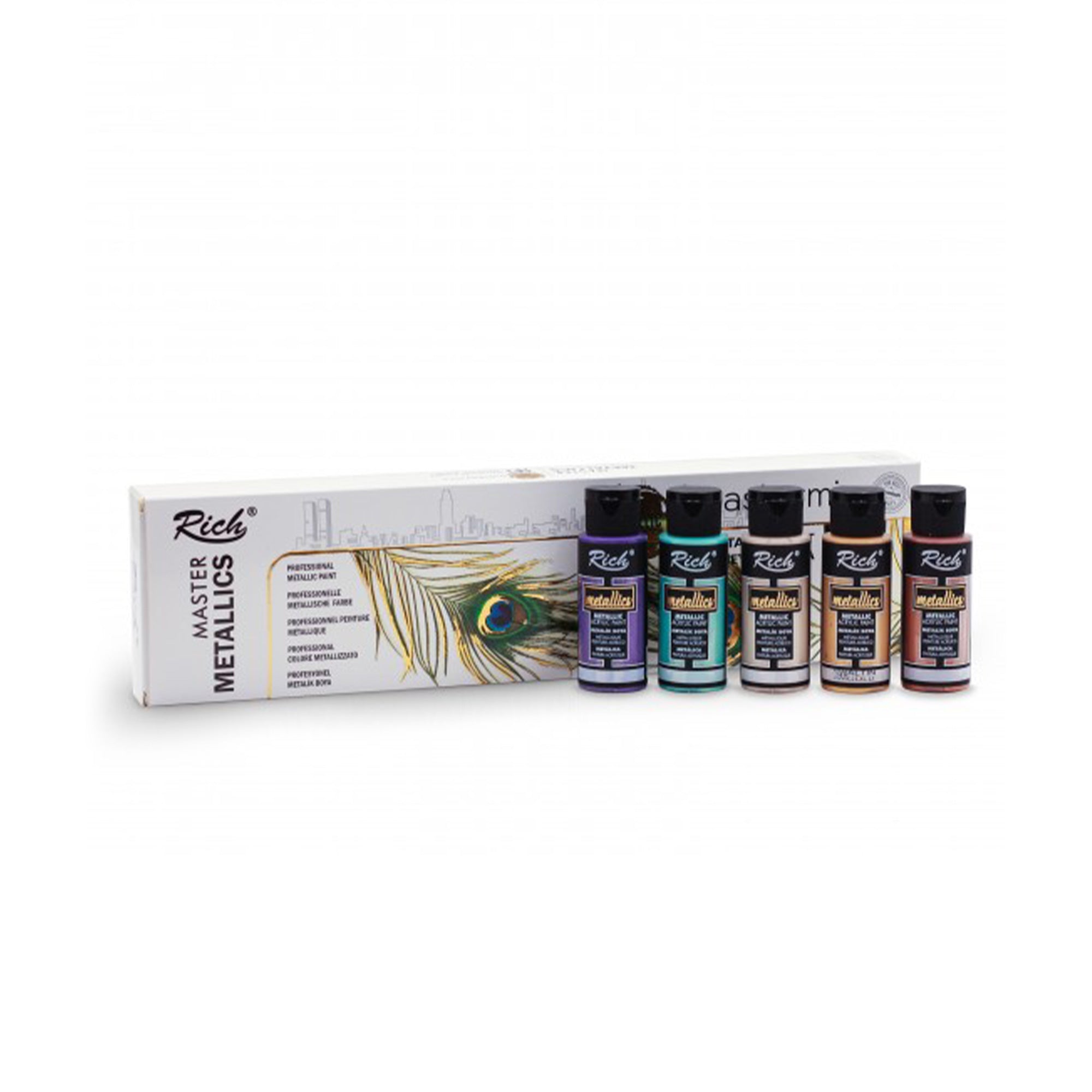 RICH MASTERMIX Metallic Acrylfarben-Set 12 Farben - 60 ml