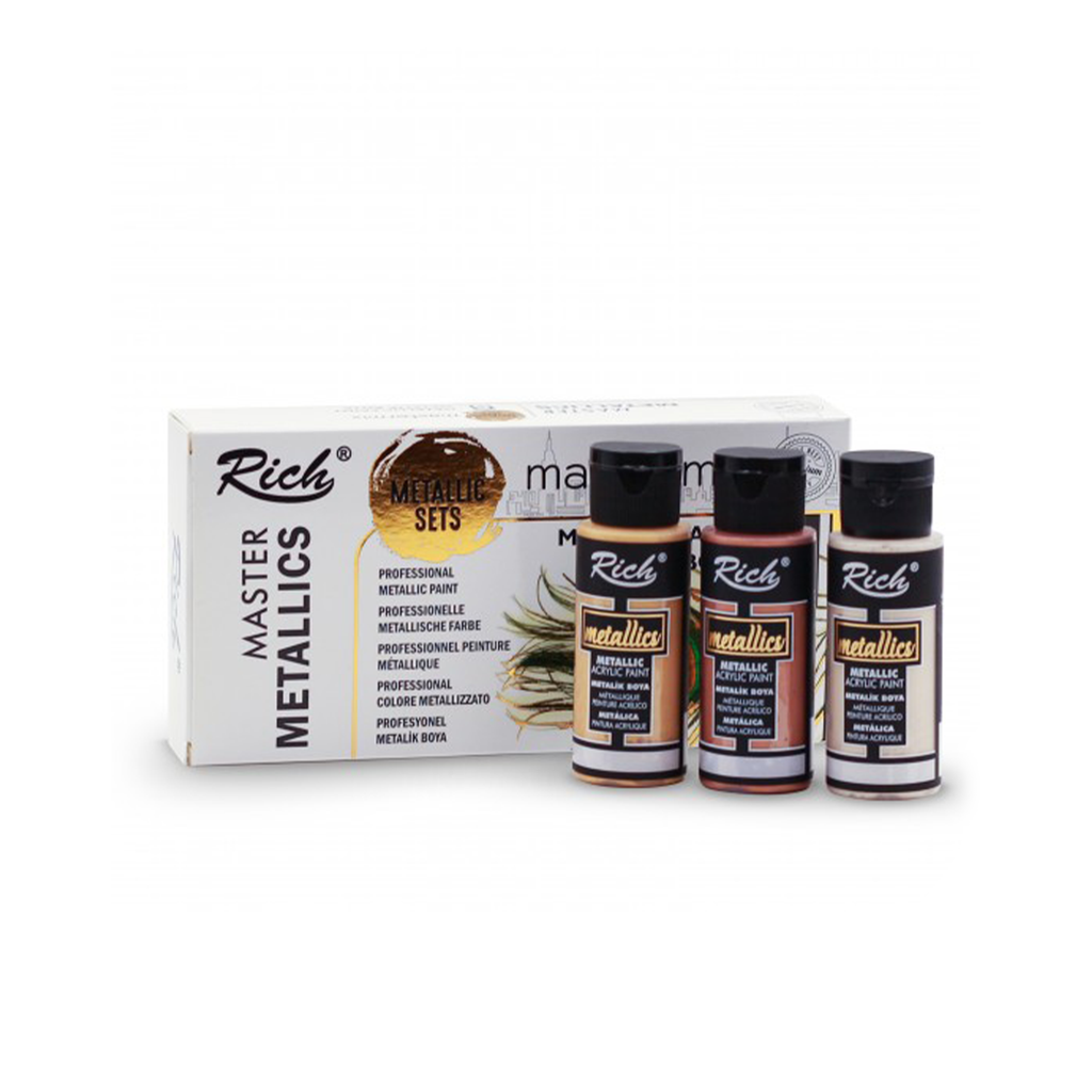 RICH MASTERMIX Metallic Acrylfarben-Set 6 Farben - 60 ml