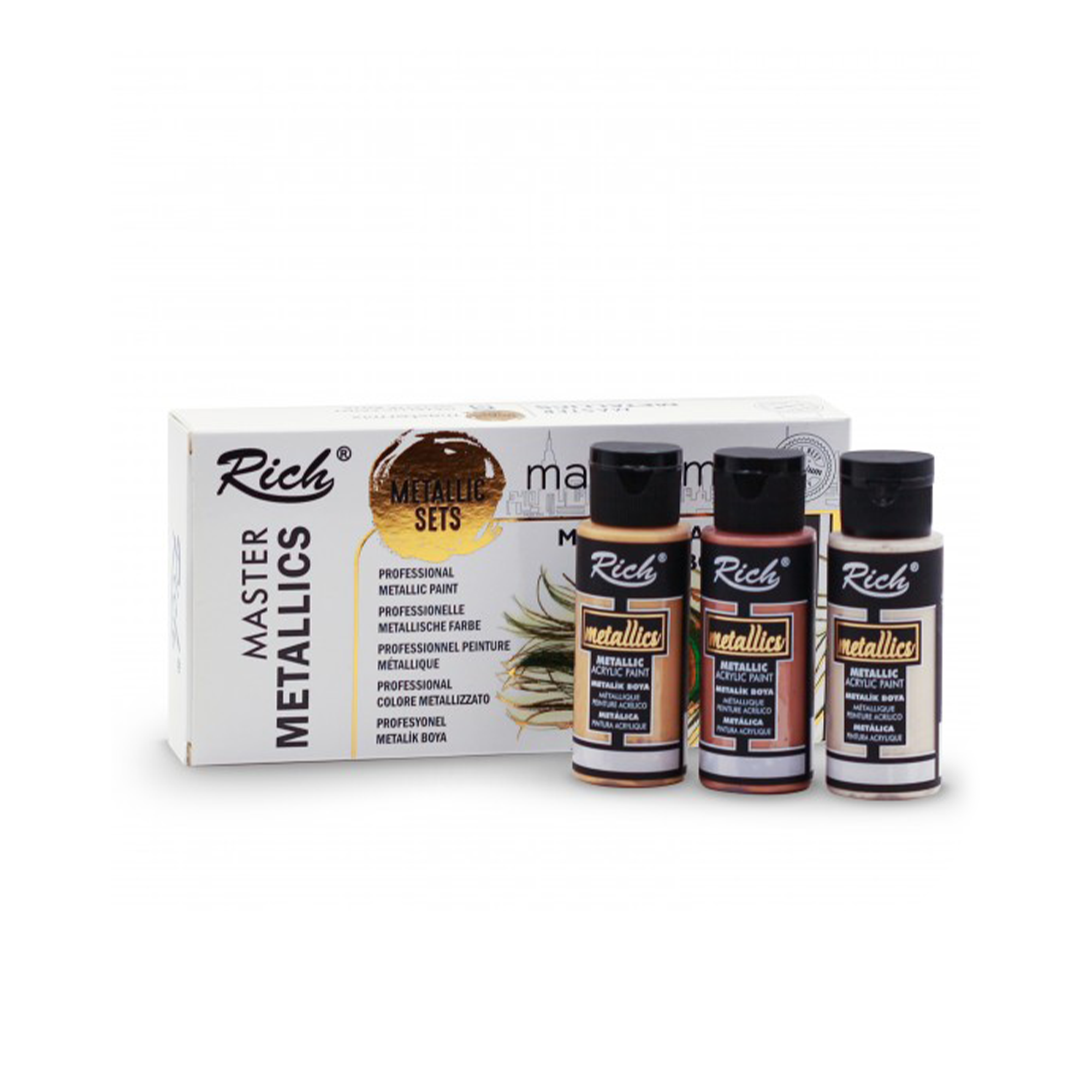 RICH MASTERMIX Metallic Acrylfarben-Set 6 Farben - 60 ml