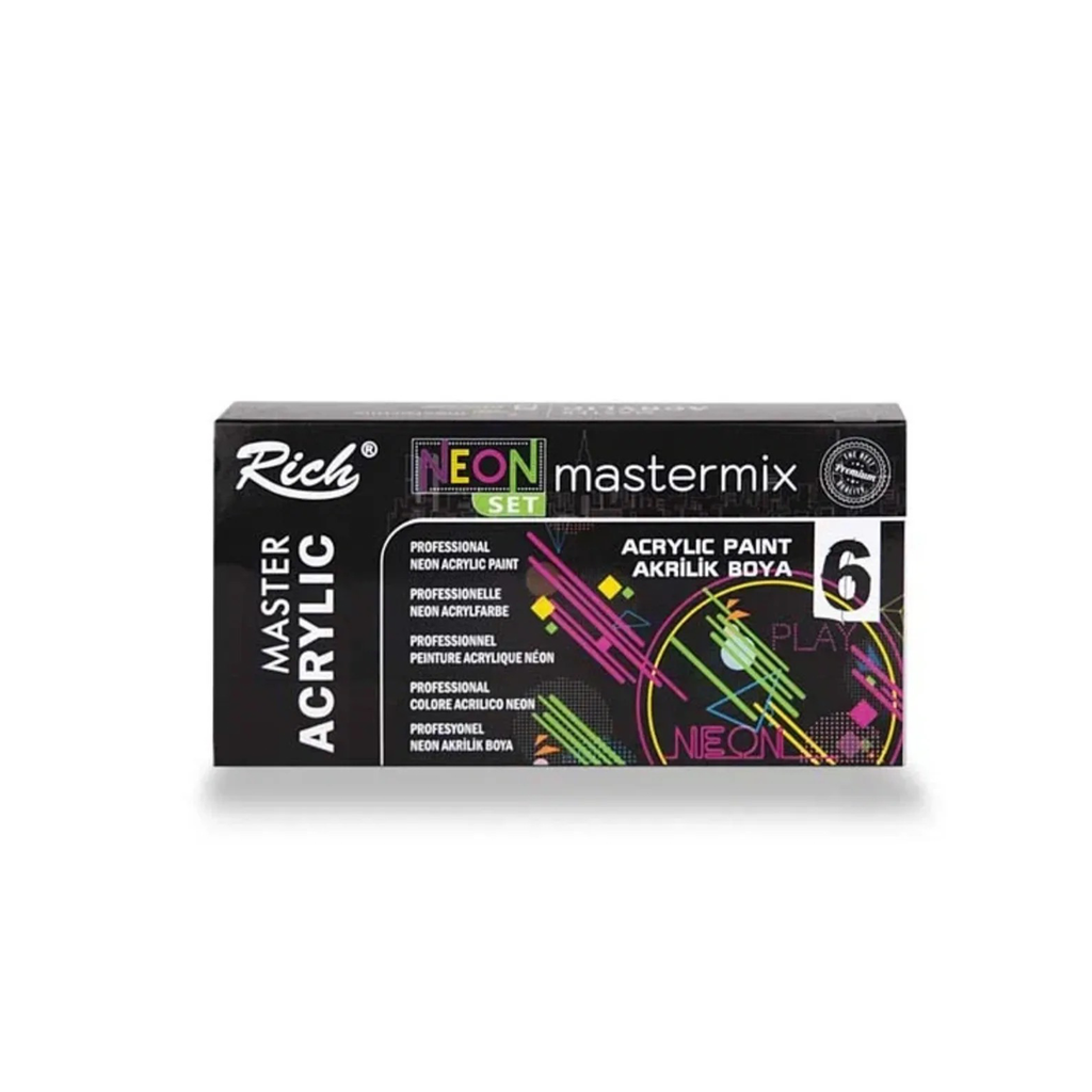 RICH MASTERMIX Neon Acrylfarben-Set 6 Farben - 60 ml