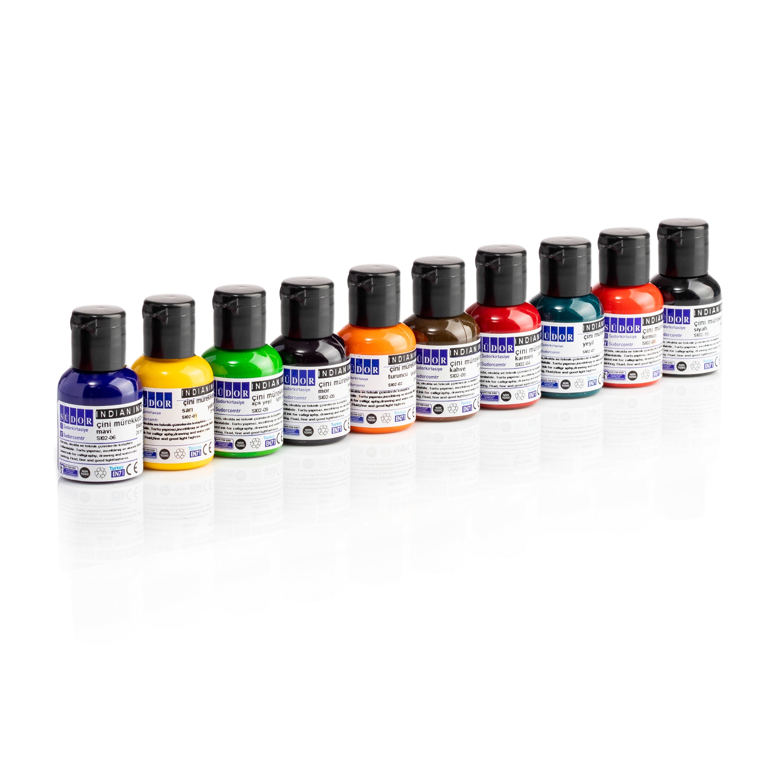 Südor India Ink Set 10x25ml Flaschen, Bunte Tinte Set