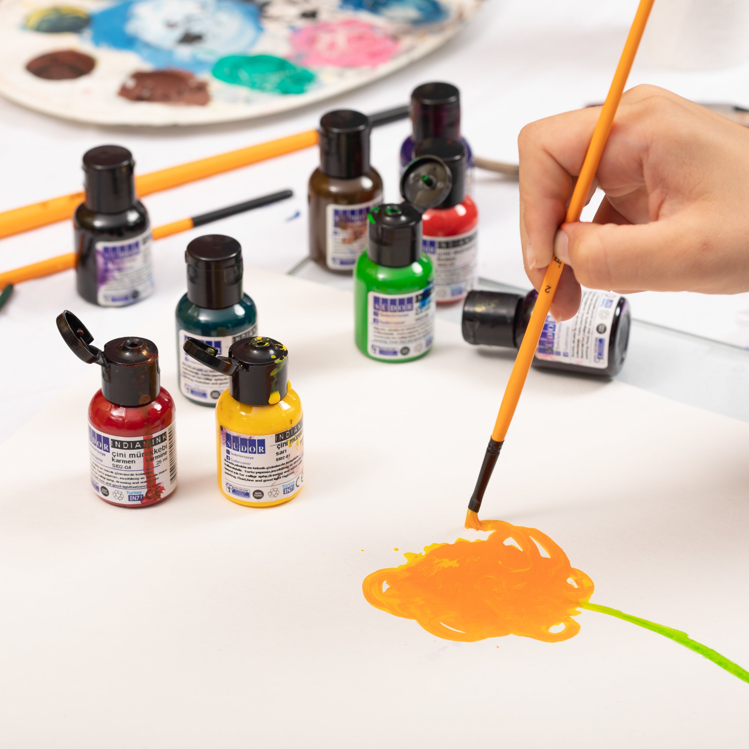 Südor India Ink Set 10x25ml Flaschen, Bunte Tinte Set