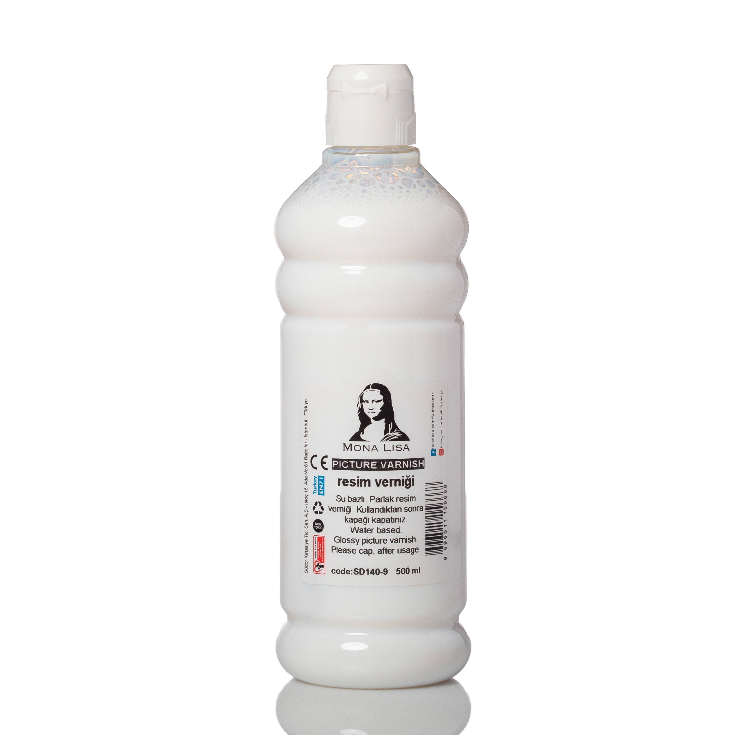 Südor Mona Lisa Acryl Glanz-Lack Firnis 500 ml Flasche, Farbloser Klarlack