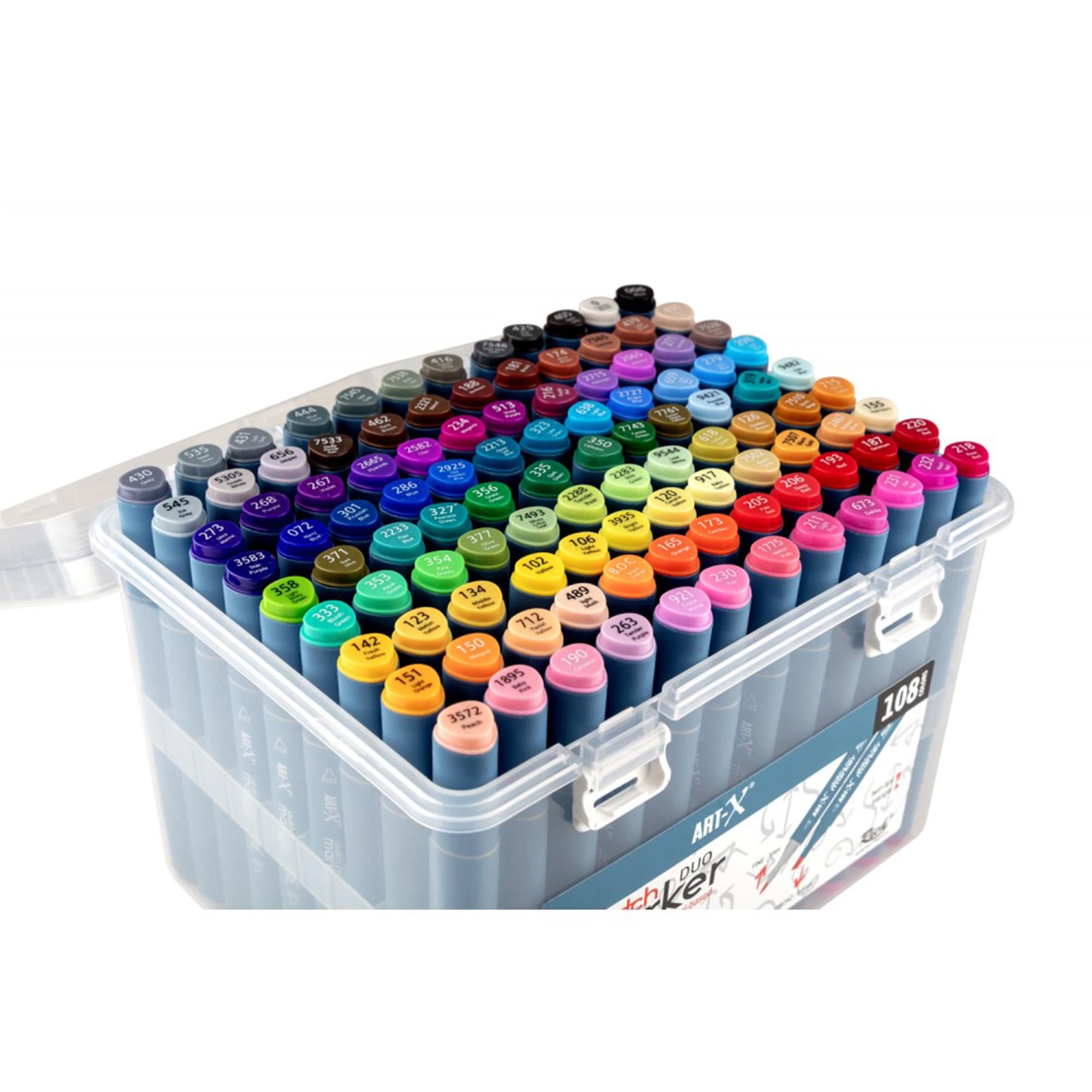 ART-X Doppelspitzen Marker Set - 108 Farben, Profi Sketch Marker