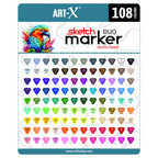 ART-X Doppelspitzen Marker Set - 108 Farben, Profi Sketch Marker