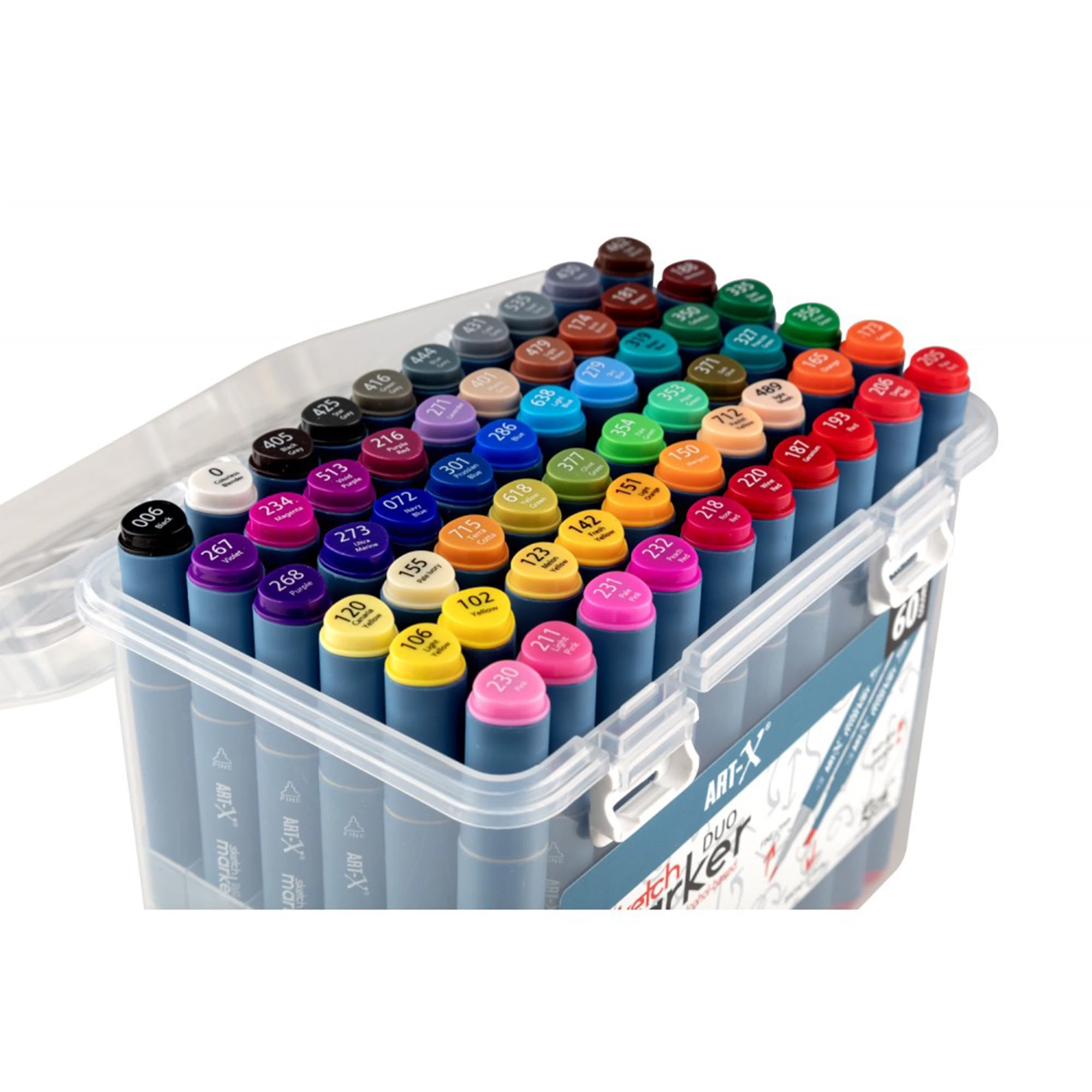 ART-X Doppelspitzen Marker Set - 60 Farben, Alkoholbasiert, Sketch Marker