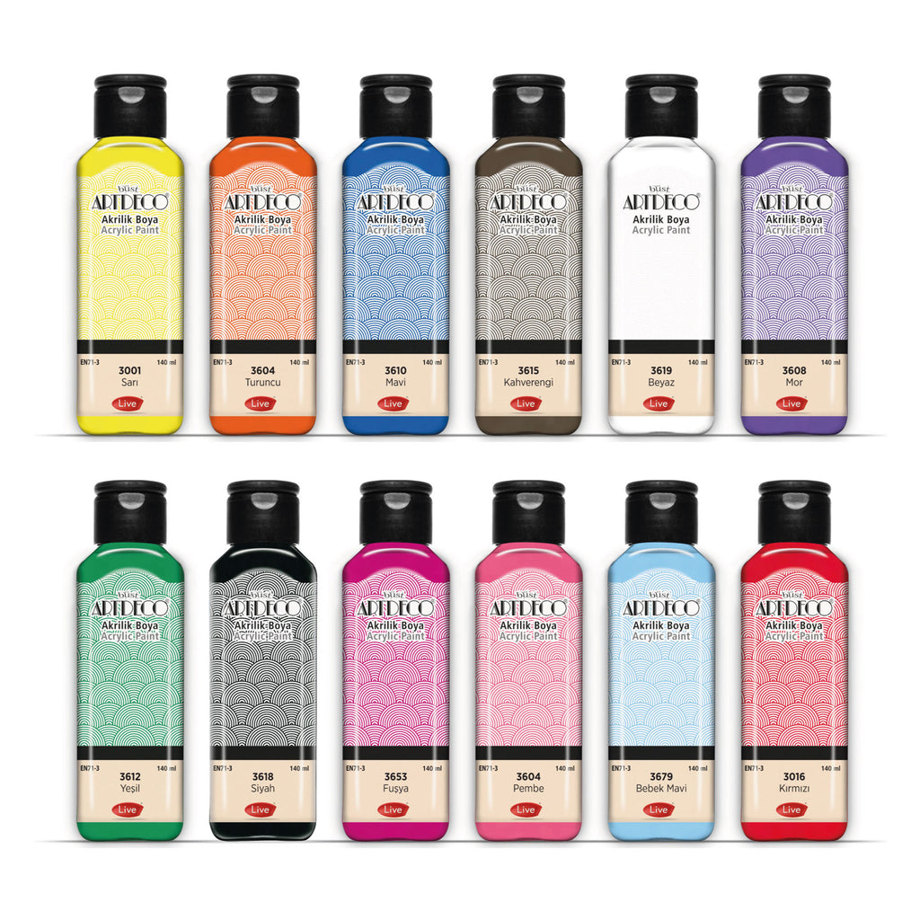 büst Artdeco-Acrylfarben-Set 12x140 ml - Gemischte Farben