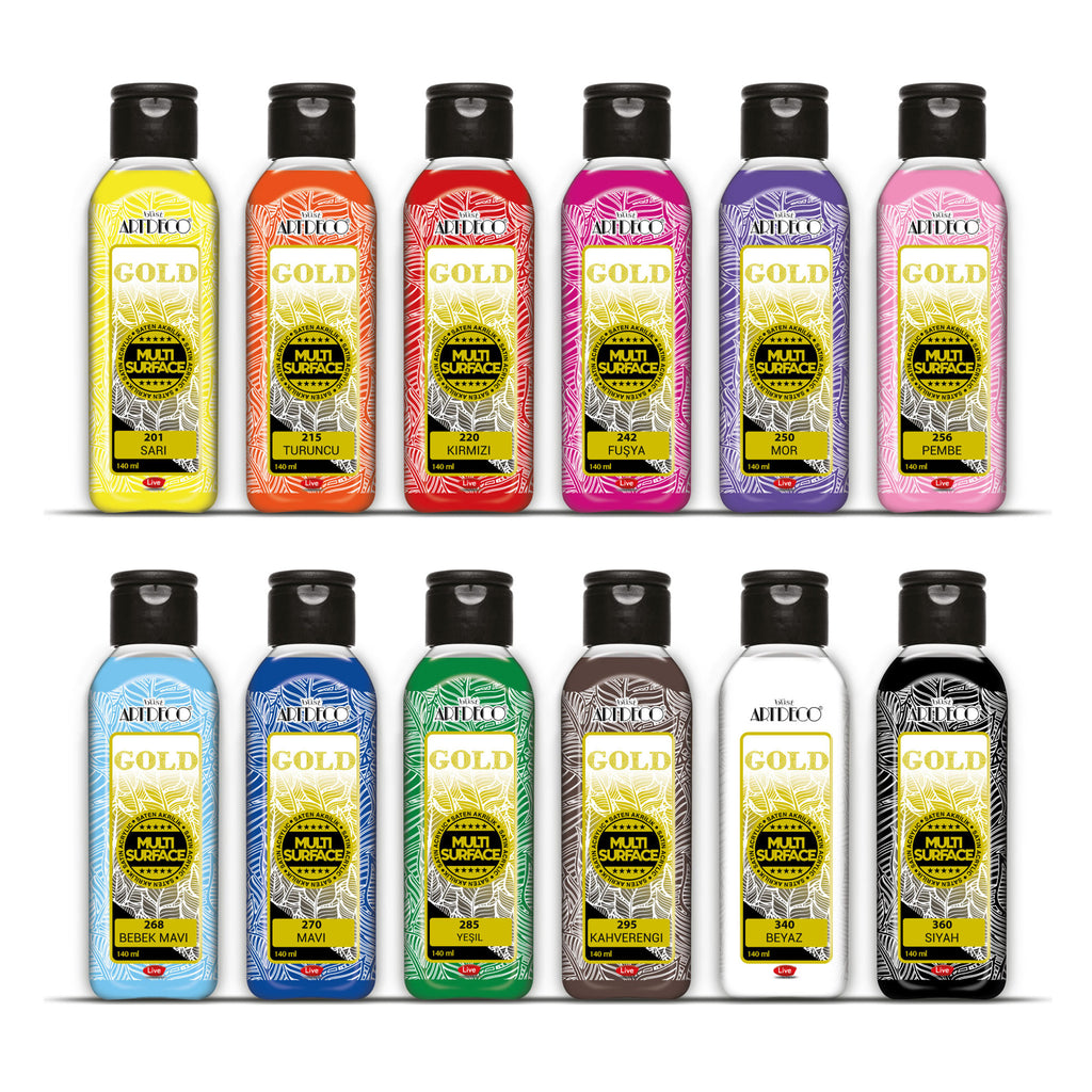büst Artdeco Gold Acrylfarben-Set 12x140 ml - Gemischte Farben