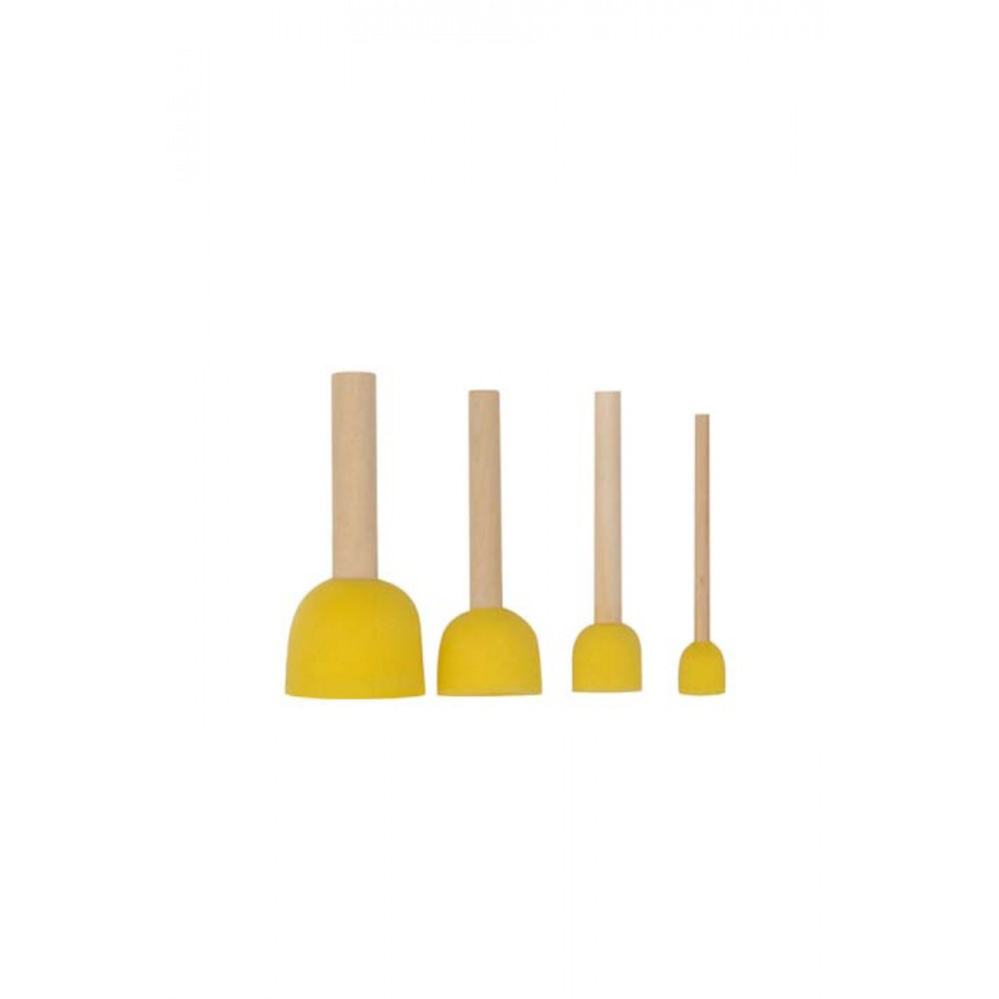 Rich Wooden Handle Sponge Brush Set 4 & Painting Brushes