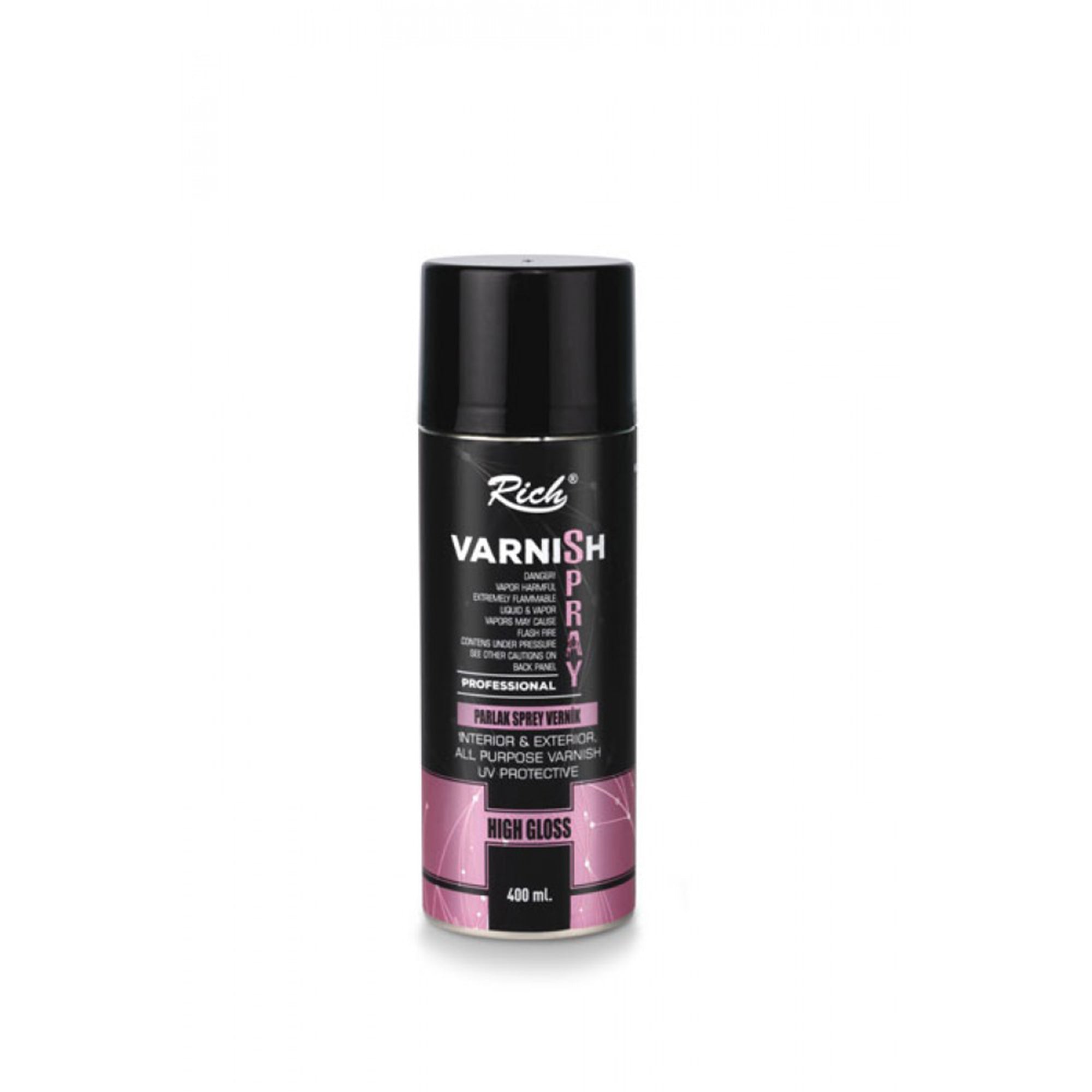 Rich High Gloss Sprühlack 400ml - Klar Glänzend, UV-Beständig, Für Innen & Außen